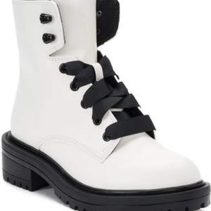 NIB Candies CONFIDENT Combat Boots WHITE HTF!
